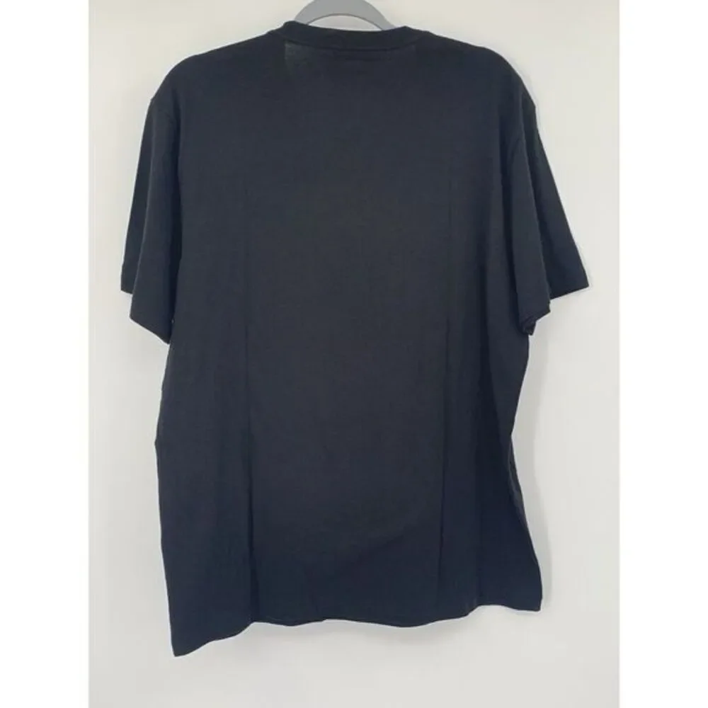 True Religion‎ Jet Black Ombre Buddha Face Short Sleeve Men's T-Shirt Size Large